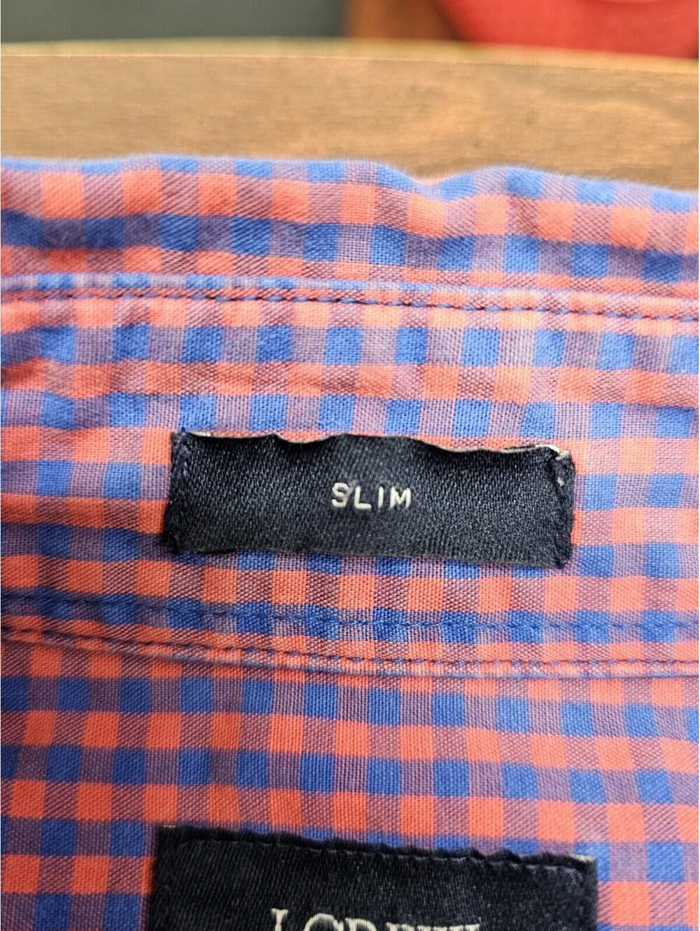 J. Crew Mens M Slim Fit Button Down Shirt Red Blue Check Plaid Casual Cotton